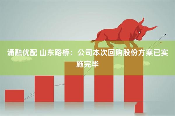 涌融优配 山东路桥：公司本次回购股份方案已实施完毕