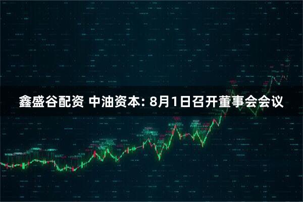 鑫盛谷配资 中油资本: 8月1日召开董事会会议
